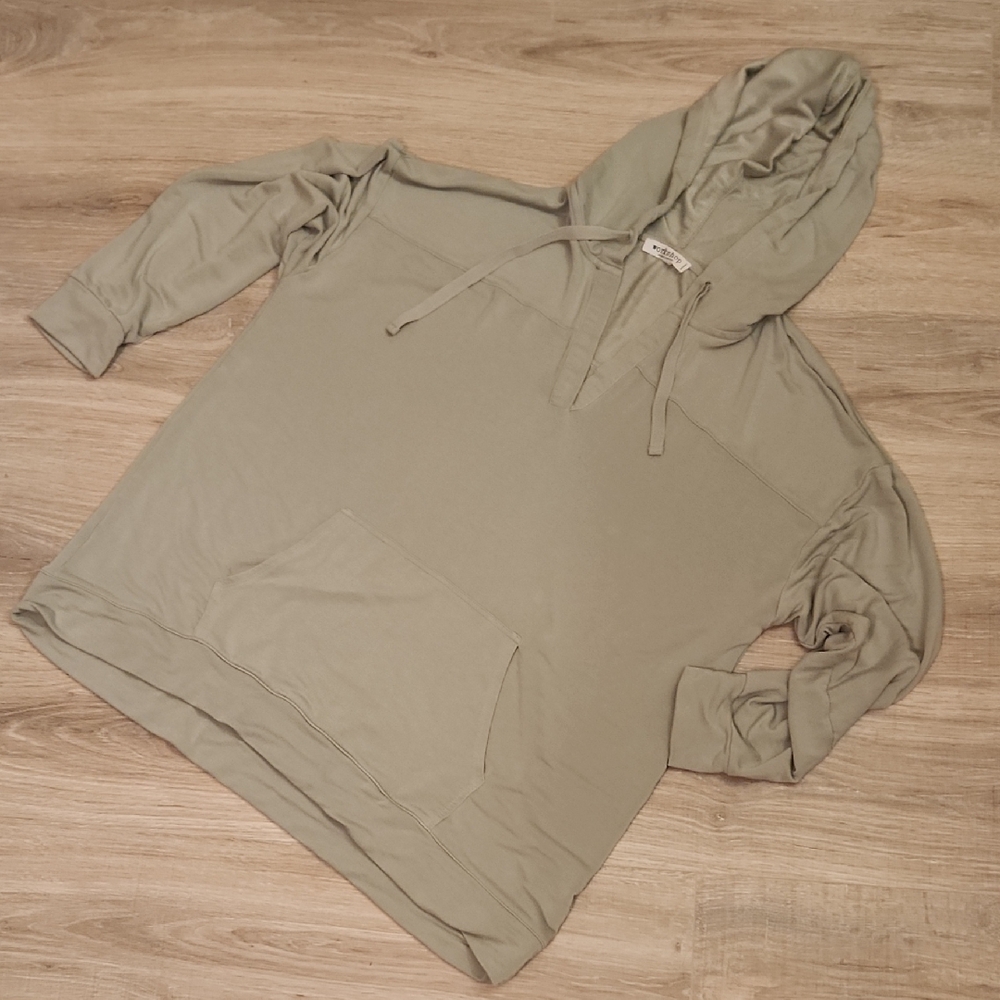 Workshop Republic Clothing Sage Green Pullover Hoodie